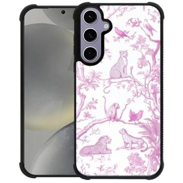 Imagem de FKBRCL4U Capa para Samsung Galaxy S24 S25, design gráfico para meninas, meninos, silicone macio, acrílico, proteção contra choque, projetada para Samsung Galaxy S24 S25 rosa francês toile chinoiserie