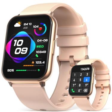 Imagem de Hrich Smartwatch, Relógio Inteligente para Mulheres, com Notificações de Mensagens e Atendimento de Chamadas, Tela Sensível ao Toque 1,91'', Mais de 100 Modos Esportivos, para Android/iOS