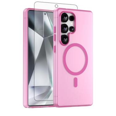 Imagem de Asuwish Capa de telefone para Samsung Galaxy S25 Ultra 5G, compatível com Magsafe Magnetic, protetor de tela, capa protetora à prova de choque traseira fosca translúcida S25Ultra 25S S 25 25Ultra 6,9