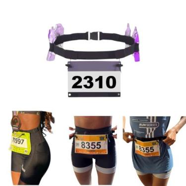 Imagem de Cinto Porta Número Para Corrida Triathlon Ciclismo Gel Carbo - Genéric