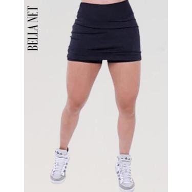 Imagem de Short Saia Para Academia Tapa Bumbum Moda Fitness - Rosa tropical - M 