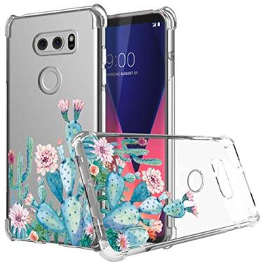 Imagem de Capa para LG V30, Capa de telefone fina de TPU flexível e transparente à prova de choque para LG V30, LG V30, LG V30 Plus, LG V35, LG V35 ThinQ 2017 Release, cactus