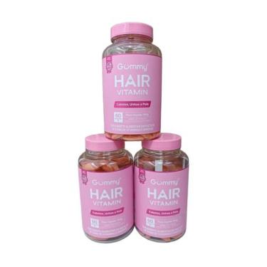 Imagem de Kit 3 Gummy Hair Suplemento Alimentar Tutti Fruti 60 Gomas