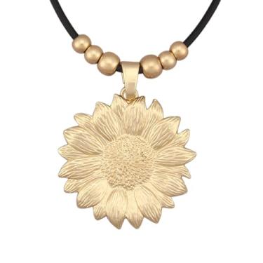 Imagem de JAOYU Colares boêmios para mulheres, colar de couro, pingente de madeira, gargantilha longa, marrom, círculo, boho, joia hippie, Couro sintético, Sem Pedra Preciosa