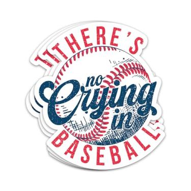 Imagem de Adesivo de beisebol com 3 peças There is No Crying in Baseball Player Sticker Game Day Sports Team Adesivos de vinil à prova d'água para garrafa de água copo capacete laptop decalques presentes para