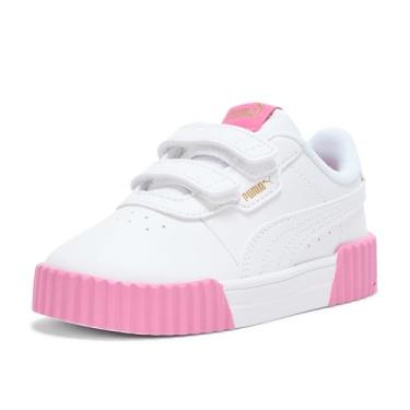Imagem de PUMA Tênis infantil unissex Carina Hook and Loop, Ouro branco posie rosa Ah25, 12 Little Kid