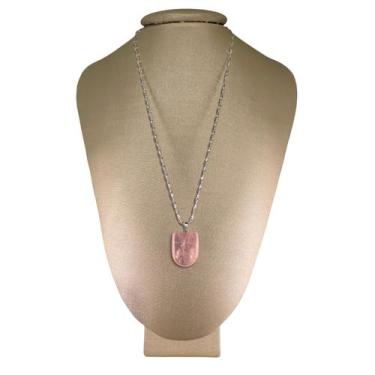 Imagem de Colar Prata 925 Hélice Quartzo Rosa Medalha - Ponte Vecchio - Ponte Ve