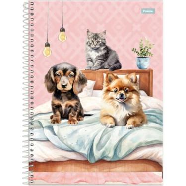 Imagem de Kit de Cadernos, Foroni, Colegial, 10 Matérias, Capa Dura, Furfriends, 160 Folhas, Pacote com 4
