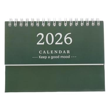 Imagem de Lurrose Calendário de Mesa 2025-2026: Julho de 2025 a Dezembro de 2026 - Calendário de Mesa Pequeno Com Dobradiça para Escritório Em Casa (verde)
