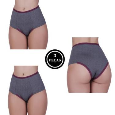 Imagem de Kit 3 Calcinha Alta Compressão Cós Alto Mescla -c3 KIT 3 REBECA - Bell