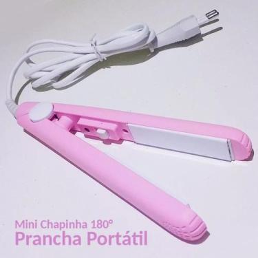 Imagem de Mini Chapinha Prancha Rosa Super Pequena 17cm Bivolt De Bolsa - MKB, B