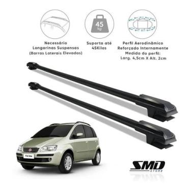 Imagem de Rack Travessa Teto Aluminio Fiat Idea 2004 A 2016 Preta - SMD