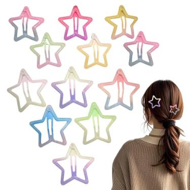 Imagem de Rrlihjgu Ganchos De Cabelo Estrela 12 Unidades Gradient - Pregadores De Cabelo Em Estrela Para Mulheres | Pins Coloridos com Fixação Forte para Estilo Festas Casamento Meninas