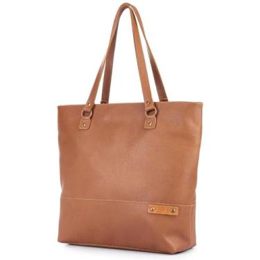 Imagem de Bolsa Feminina Ombro Grande Couro Legítimo - Ello Griff(Marromclaro)