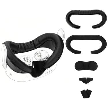 Imagem de Geekria Interface facial e capa facial atualizada para realidade virtual compatível com Meta Quest 3S, almofada de espuma de poliuretano à prova de suor, conjunto de acessórios com almofada de nariz