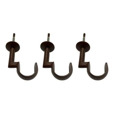 Imagem de 2X Kit 3 Suportes Teto Para Varão Cortina 28Mm