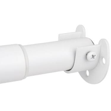 Imagem de Varões de armário para pendurar roupas, haste de armário de metal ajustável de 43 a 132 cm, postes de armário resistentes para guarda-roupas, roupas, lavanderia, banheiro, janelas, fácil instalação