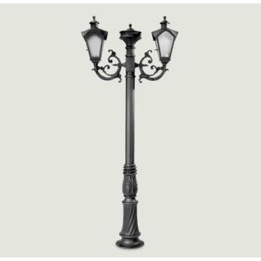Imagem de Poste Para Jardim Colonial Sinha Alumínio Preto 2E27 1.84m 15001/2 - I