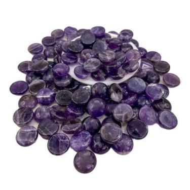 Imagem de Pedra Ametista Cabochão (14mm / 10 peças) pedras naturais - Pistris Im