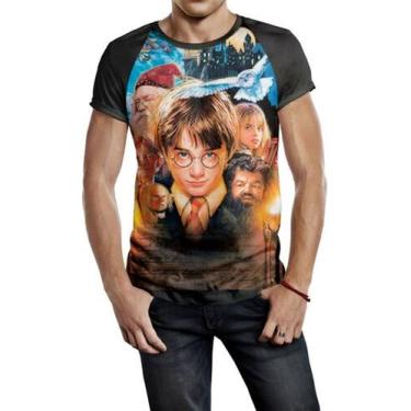 Imagem de Camiseta Raglan Masculina Harry Potter Ref:216 - smoke, Preto, XG