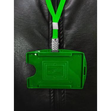 Imagem de 10 Cordões + 10 Protetores de Crachá Verde Bandeira - Mares