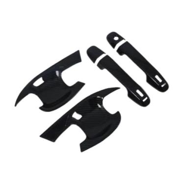 Imagem de Grade de carro lanterna traseira Sobrancelha de farol compatível com C-HR 2017 asa de telhado traseiro alça de tigela tira de acabamento decoração de aparência de carbono (maçaneta da tigela da porta