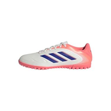Imagem de adidas Tênis unissex adulto Copa Pure 3 Club Turf, Branco/azul lúcido/coral sinal, 13.5 Women/12.5 Men