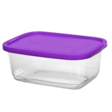 Imagem de Kit 10 Potes Transparentes 500ml Marmitas Fitness Microondas Freezer Organizador Alimentos (10 POTES ROXO)