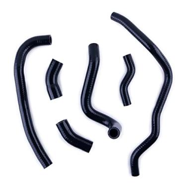 Imagem de XAJINGSU Kit de mangueira de refrigeração do radiador de silicone para motocicleta compatível com Yamaha VMAX V-Max 1200 VMX12 6 peças 11 cores (preto brilhante)