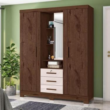 Imagem de Guarda-roupa Solteiro 3 Portas 3 Gavetas Capelinha Premium - Zanzini