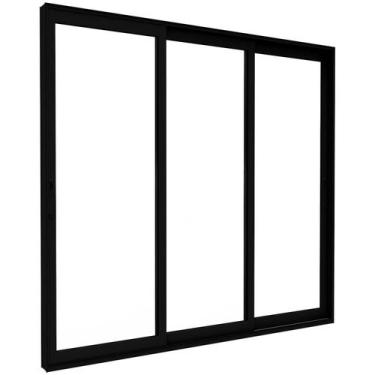 Imagem de Porta de Alumínio de Correr Lateral 3 Folhas Móveis Vidro Temperado 23