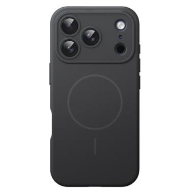 Imagem de JETech Capa Magnética de Silicone para iPhone 17 Pro Max 6,9 Polegadas, Compatível com MagSafe, Toque Macio e Sedoso, Case com Absorção de Choque, Proteção para Lente da Câmera (Preto)