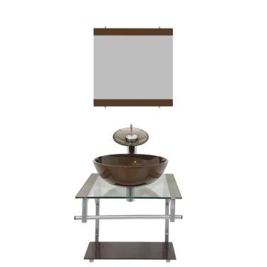 Imagem de Gabinete de Vidro 45cm para banheiro Cuba Redonda - Polônia - EKASA, M