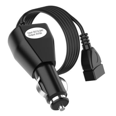 Imagem de Cabos de conexão de fio aquecidos para carro 5V 2A/3A plugue de isqueiro com plugue de charuto macho de 12 a 24 volts para roupas aquecidas, energia móvel externa e permite calor quase infinito (1,5 m