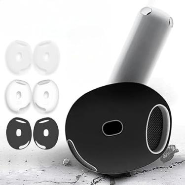 Imagem de 3 pares de fones de ouvido esportivos de silicone antiderrapantes e antiarranhões para Apple AirPods 4 fones de ouvido de substituição (3 pares - preto)