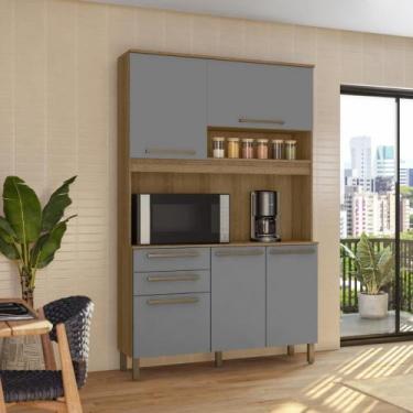 Imagem de Armário de Cozinha Prisma 120cm Compacto Com Balcão Multiuso - CIALAR 