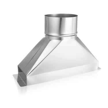 Imagem de Joyzan Kit de ventilação de micro-ondas de 10 cm de diâmetro, duto retangular a redondo, duto galvanizado, adaptador de conexões de duto de conexão de transição de aço galvanizado para serviço pesado