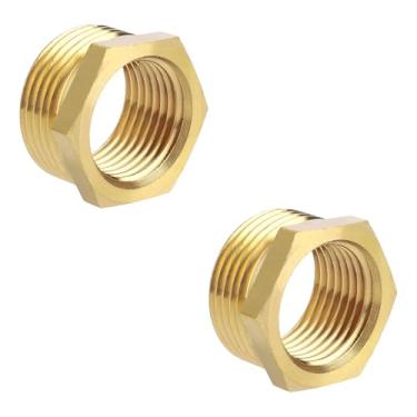 Imagem de 2un Bucha Redutora Latão Sextavada, 3/4" NPT Macho para 1/2" NPT Fêmea Adaptador Conexão Tubo Roscado para Serviços Pesados Sistemas Mangueira Ar Hidráulica Gás Encanamento