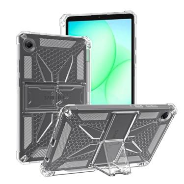Imagem de Capa para Samsung Galaxy Tab A11 Plus de 11 polegadas – Capa protetora de TPU transparente com suporte, airbag de quatro cantos, design à prova de choque, capa transparente fina antiarranhões