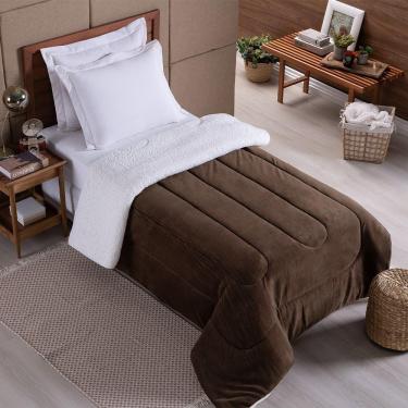 Imagem de Edredom Solteiro Coberdrom Noruega Sherpa-mantinha 1 Peça - Marrom