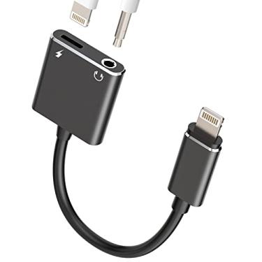 Imagem de Adaptador auxiliar para iPhone (2 em 1) Lightning para divisor de fone de ouvido de 3,5 mm, carregador de conector de áudio, adaptador para música, cabo de fone de ouvido, carregador para Apple MFI