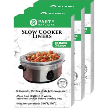 Imagem de Forros para panelas de panela lenta | Sacos de cozinha multiuso de qualidade durável - Extra grandes | 3 pacotes de 10 unidades