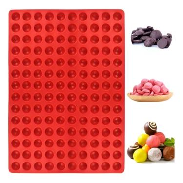 Imagem de Forma de Silicone para Chocolate, 468 Cavidades Mini Gotas, Vermelho, 39,5x27,5cm, para Bombons, Balas, Doces, Sabonetes e Artesanato Panetone
