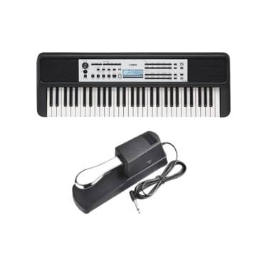 Imagem de Kit Teclado Yamaha YPT-380 Portátil Preto + Pedal Sustein