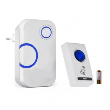 Imagem de Campainha Digital Sem Fio com Pilha; Fácil Instalação; Alcance 10 Metros; Sem Fio; Bivolt 110v/220v