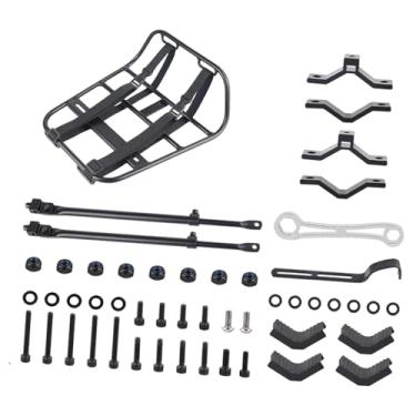 Imagem de simhoa Bagageiro dianteiro para bicicleta, suporte de carga, porta-bagagens, em liga de alumínio, ideal para viagens e passeios de bicicleta.