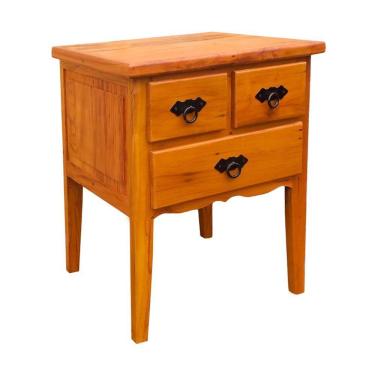 Imagem de Mesa Cabeceira 50 Cm 1 Gaveta Madeira Maciça Natural