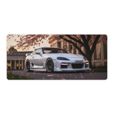 Imagem de Cherry Blossoms Car Sup Rosa JDM Mesa Mesa Tapete de Mouse Pad Antiderrapante Grande Material de Escritório Tapete de Mesa Borracha Impermeável Tapete de Escrita para Escritório Jogo Casa 40 x 90 cm