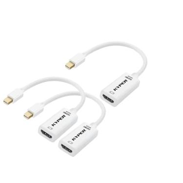 Imagem de Kyper USKyper-2788 (pacote com 3) Adaptador Mini DisplayPort 4K para HDMI, Mini DP/Thunderbolt 2 4K @30Hz para HDMI, banhado a ouro, compatível com dispositivos como MacBook Air/Pro, iMac, Surface Pro