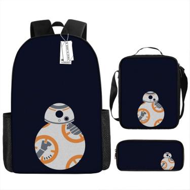 Imagem de Conjunto de mochilas BB8 Cartoon, mochila escolar infantil, anime, 3 unidades